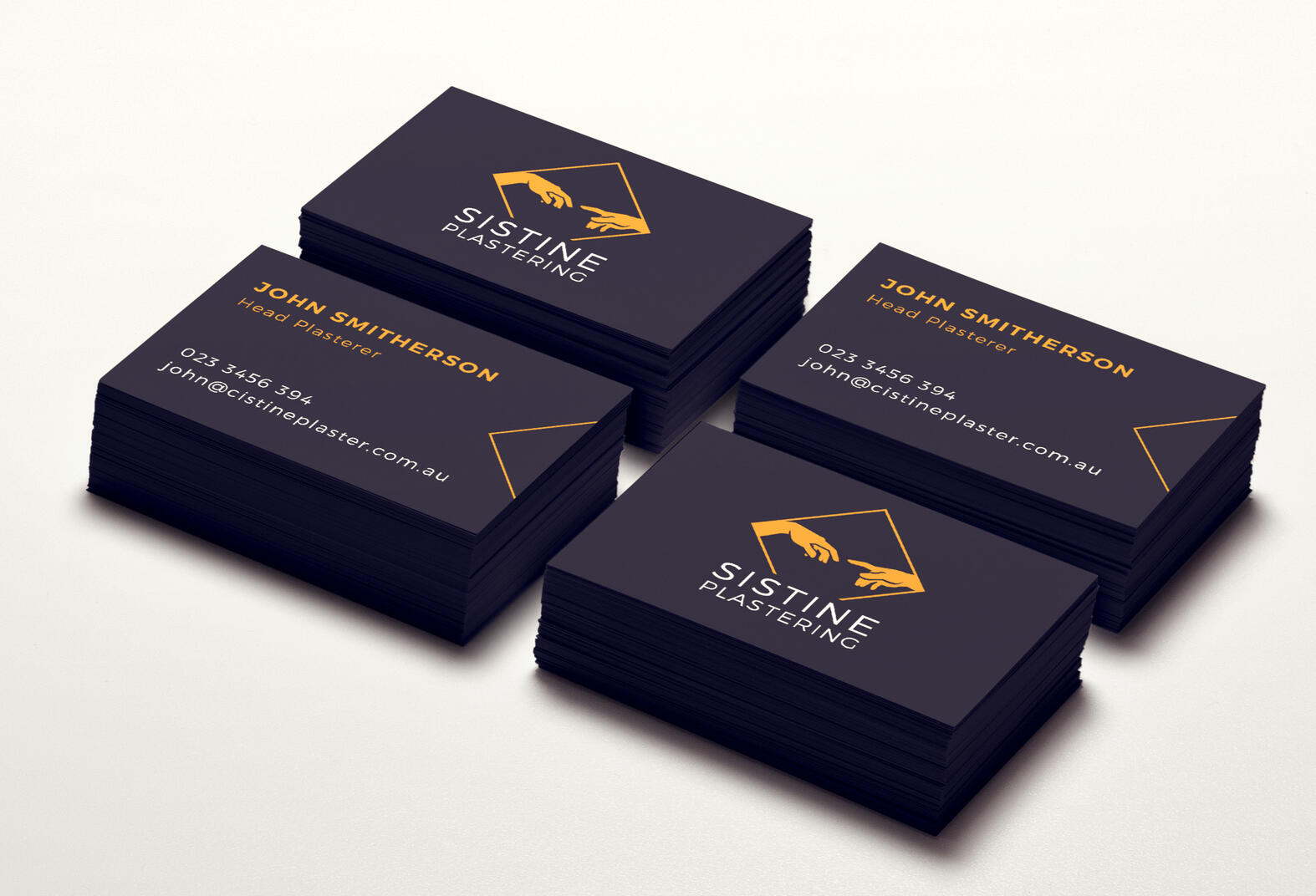Sistine Plastering logo + business card