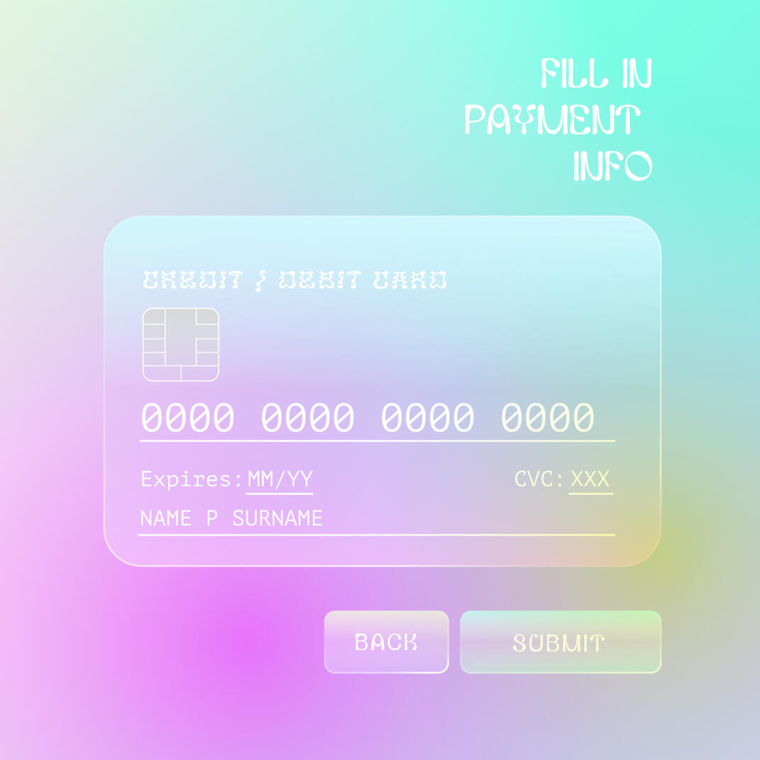 Bubble payment screen