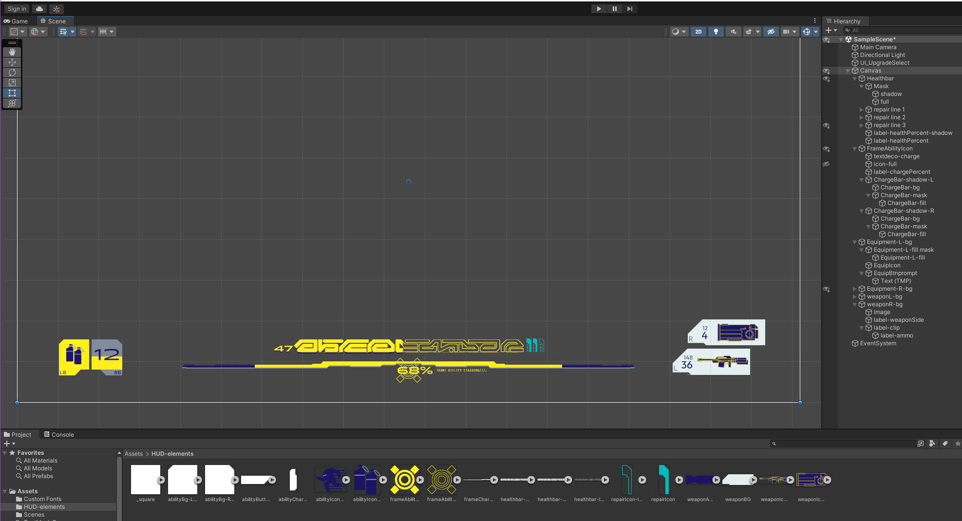 HUD in Unity (early design)