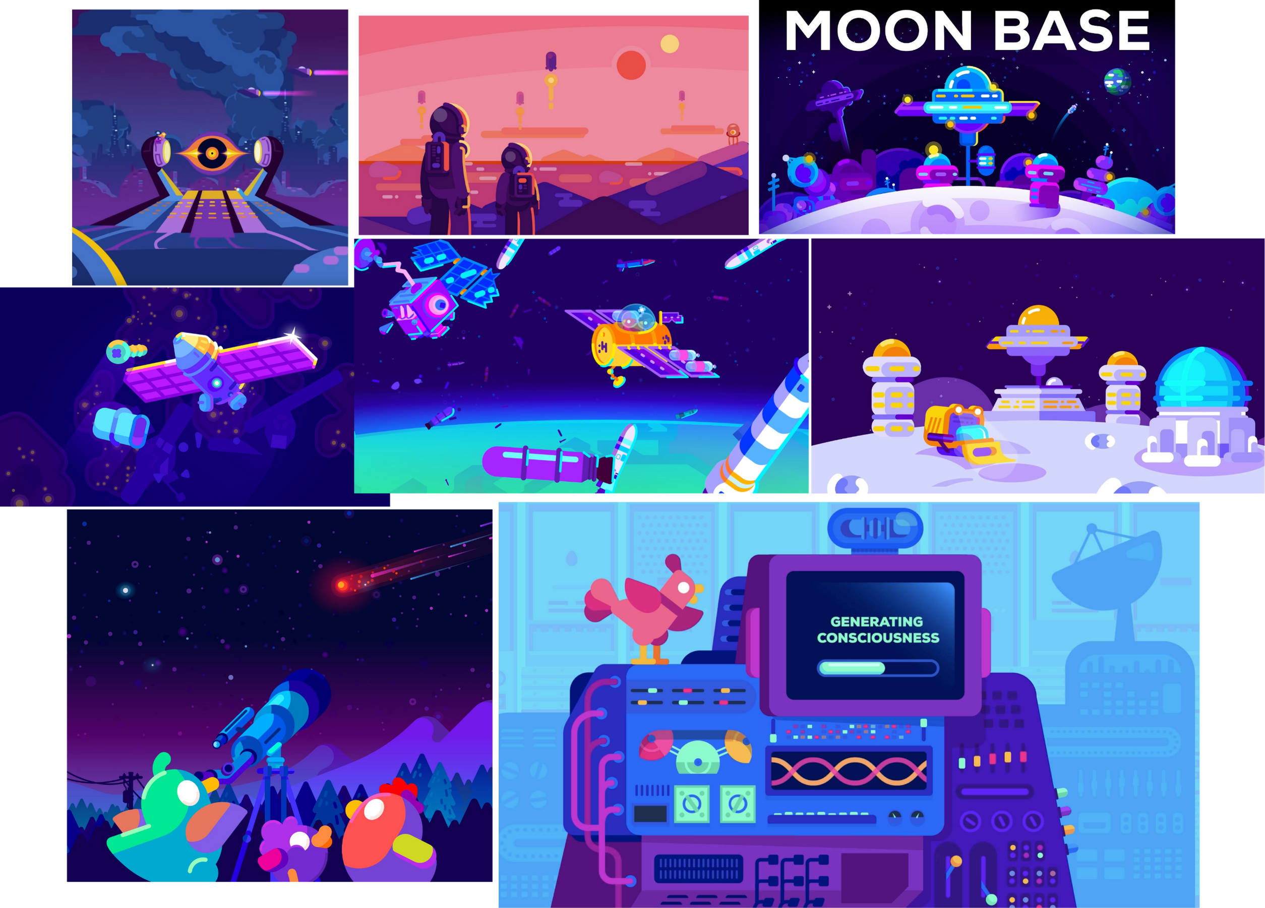 Colourful vector art style inspiration (like Kurtzgesagt)