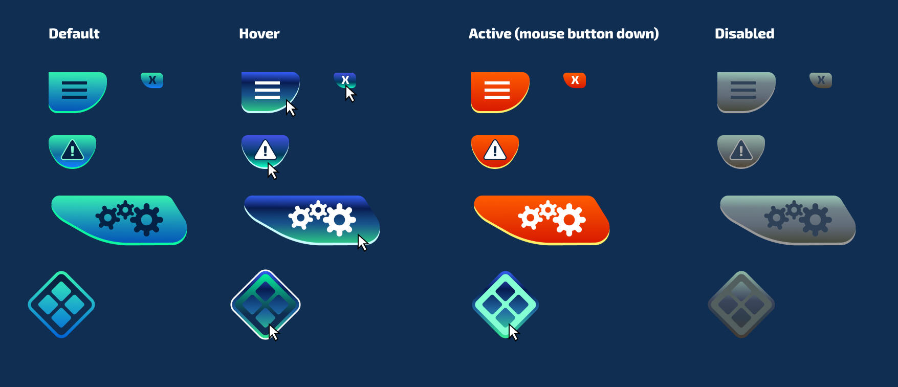 Button state style examples